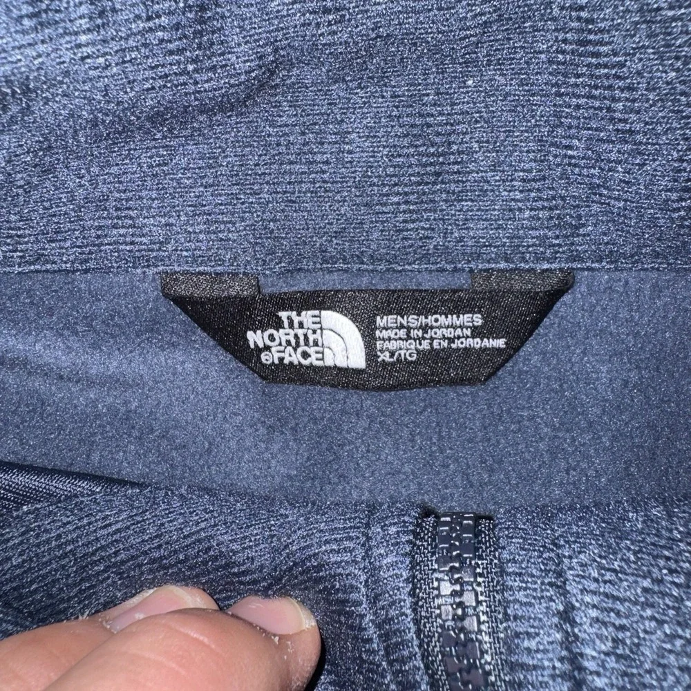 Men's XL The North Face Blue Fleece 1/4‎ Zip Mock Neck Sweatshirt Pocket